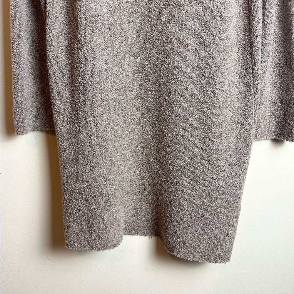 J. Jill Velvet Trim Merino Wool Silk Blend Brown Cardigan Duster Size Medium - Picture 7 of 16